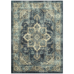 Mainstays Distressed Vintage Blue Persian Indoor Area Rug, 4' x 5'4 inch